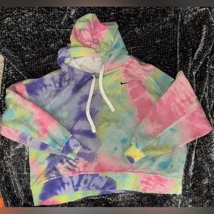 Nike Tie Dye Cropped Hoodie
